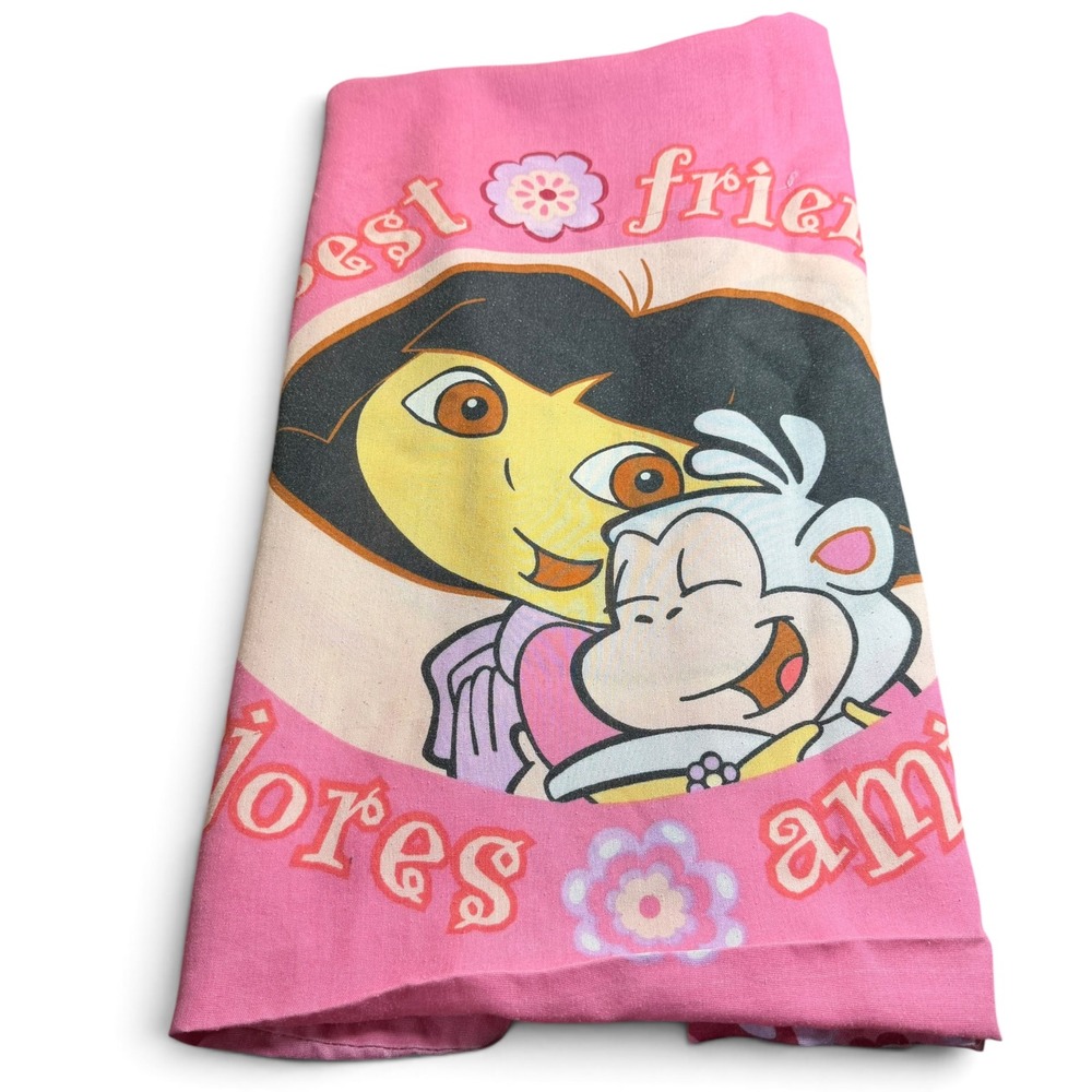 Vintage 2002 Dora the Explorer Pillowcase Dan River Best Friends Pink Standard